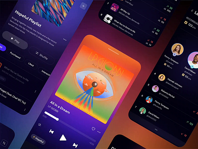 Music App animation app art bright challenge design graphic design illustration interaction interface minimal motion graphics music music app player playlist song ui ux