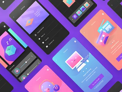 Hubaloo - Early concept app cute design flat illustration ios music music creation music player ui ux vector