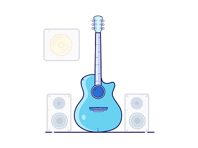 Guitar design guitar icon illustration illustrator logo minimal music vector