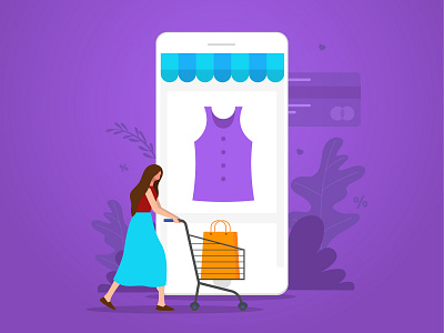 Online Shop application design illustration ui user interface