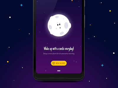 Wakey Alarm Clock - Empty State alarm clock android app animation cute design empty state gentle new alarm typography ui vector wakey