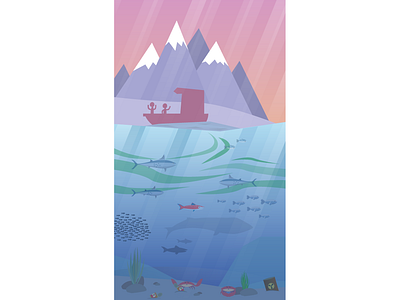 Ocean 2d adobe illustrator amateur design environment art fish flat global warming globalwarming illustration illustrator illustrator art illustrator cc marina marine life ocean pollution sea sea creatures vector