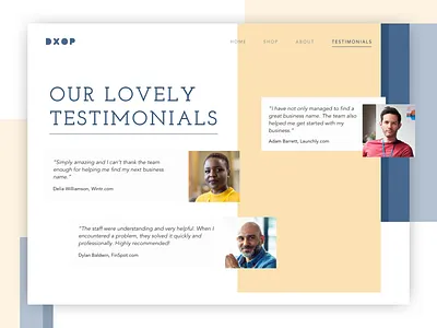 Testimonials Page daily 100 daily 100 challenge dailyui reviews testimonials