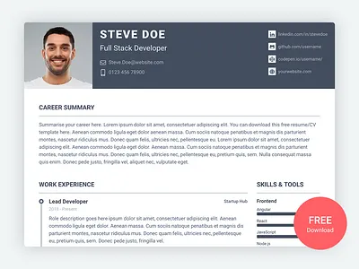 Pillar – Free Bootstrap Resume/CV Template for Developers bootstrap bootstrap template bootstrap theme career css cv developers free free template html html5 responsive resume software development theme website template