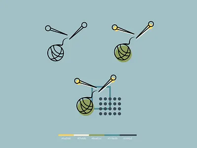 Seamstress (Knit) Logo Palette adobeillustator branding design flat icon illustration knit knitting logo ui vector