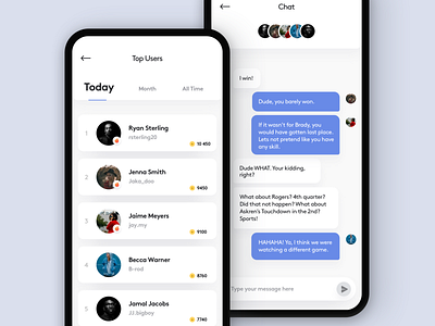 Mobile Leaderboard chat fantasy baseball fantasy football fantasy sports leaderboard mobile mobile chat mobile leaderboard sports leaderboard ui