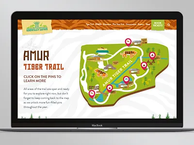 Knowsley Safari: Interactive Map amur animals app application branding design experience illustration interaction design interactive interactive map knowsley maps safari tiger ui ux vector website zoo
