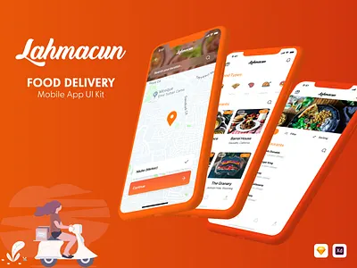 Lahmacun - Food Delivery Mobile App UI Kit delivery app food delivery food delivery adobe xd food delivery sketch food delivery user interface food delivery ux design food ui mobile app design mobile app ui kit sketch ui kit ui kit xd ui kit