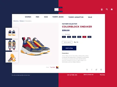 Tommy Hilfiger UI Page Concept adobe photoshop cc concept design sketch ui ui ux