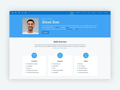 Instance – Bootstrap Personal Portfolio Theme for Developers bootstrap bootstrap template bootstrap theme css cv developer developers html5 personal personal blog personal branding personal business card portfolio responsive resume software development template theme website template