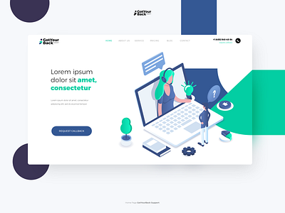 Website GotYourBack | UI/UX app design flat icon illustration ui ux vector web website