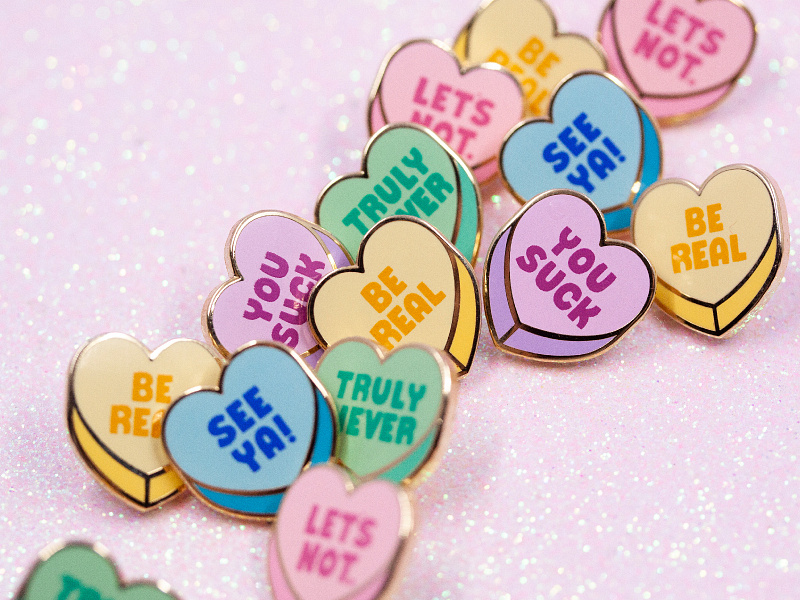 Anti Valentine day candy candy hearts design heart hearts illustration sweets typography valentine valentines day