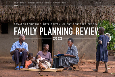 2022 Family Planning Review Mockups africa design digital report family planning figma graphic design hero nav bar photoshop report sections website