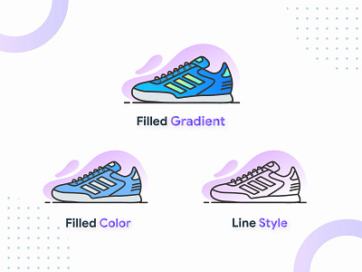 Shoes Illustration brand design flat gradient color icon iconography illustration minimalist shoes vector