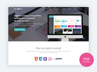 Appkit Landing - Free Bootstrap Landing Page for Startups bootstrap bootstrap template bootstrap theme css developer free html html5 landing page marketing product responsive startup template theme website template