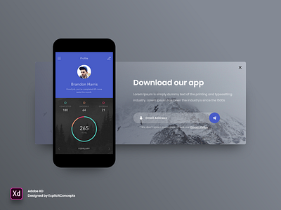 Application Popup - Adobe XD adobe xd animation app branding conference envato flat icon identity illustrator lettering logo minimal popups type typography ui ux vector website