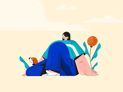 Week’s #6hexcodes 6hexcodes art character characters color design dog girl illustration illustrator ipadpro pantone procreate procreate app