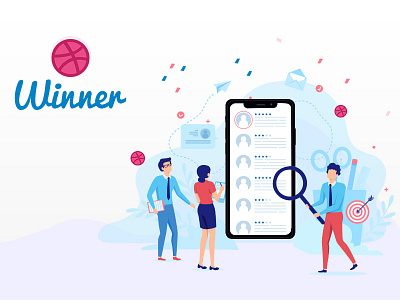 Dribbble Invite Winner annowncement design dribbble illustration invitation invite invite giveaway winner