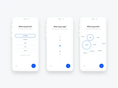 Mobile Onboarding Flow - OneFit App abstract app ui clean get started gym gym ui intro minimal mobile app mobile ui onboarding onboarding ui onefit select selector sport sport app ui white workout