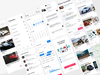 Renting App app clean ecommerce app flat payment rental sketch ui ux