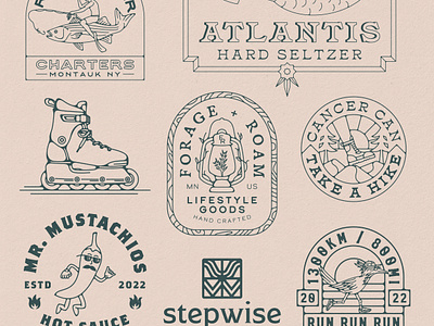 2022 ROUND-UP 2022 adventure badge brand identity branding brewery character design hike illustration logo long island mascot nature outdoor portfolio round up round up year in review