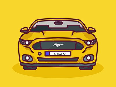 Mustang 2d 2d art 2d artist art design flat illustration vector