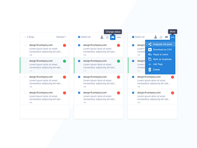 Bug listing - Dashboard UI app dashboard design dribbble interaction list ui ux