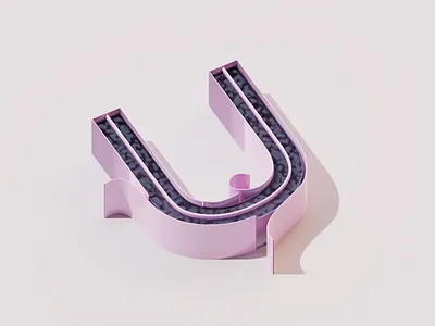36 days of type - U 36 days of type 36 days of type lettering 3d 3d art b3d blender blender3d design illustration letter lettering practice type typography u