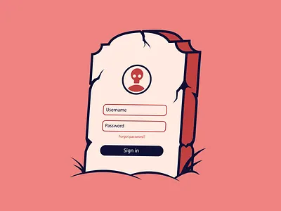 Gravestone 2.0 3 colors app grave gravestone graveyard illustration logo profile sign in skeleton skull sticker ui username vector