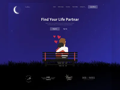 Dating website exploration 2019 trend clean couple dailyui dating dating app dating website design dribbble best shot illustration interface landing page love minimal typography ui ux vector web website