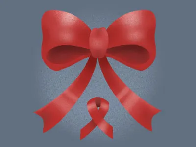 Red Ribbon aids awareness christmas design holiday illustration ipad pro procreate ribbon world aids day