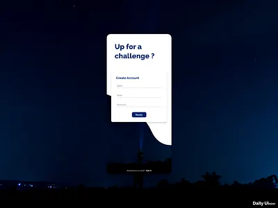 Sign Up Page dailyui dailyui 001 mobile mobile app space stars ui.