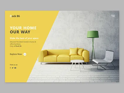 Dock 86 | Home Furniture brand identity branding design dribbble best shot flat desig furniture app furniture design furniture shop furniture website graphic design home furniture home page design illustration landing page concept landing page design product design ui ux design user experience design user interaction user interface design visual design