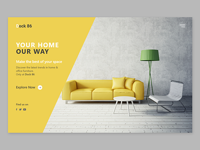 Dock 86 | Home Furniture brand identity branding design dribbble best shot flat desig furniture app furniture design furniture shop furniture website graphic design home furniture home page design illustration landing page concept landing page design product design ui ux design user experience design user interaction user interface design visual design