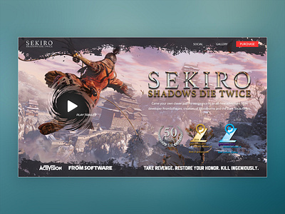 Sekiro Site Redesign adobe xd adobexd ui user experience user interface ux web design web development webpage website