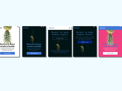 Landing Page Visual Options branding color color blocking color explorations design explorations interactiondesign logo ui ux visual design