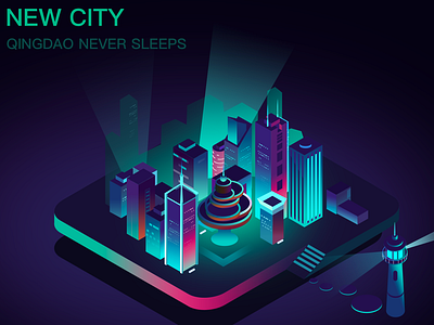 QINGDAO 青-岛 2.5d isometric qingdao 市