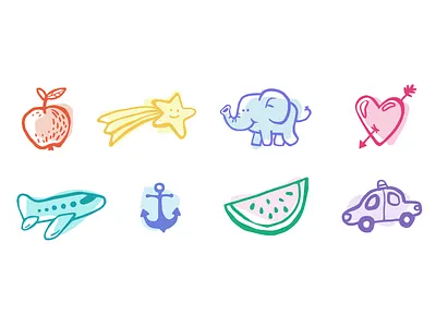 Travel Time Icons coloful design funny funny icons icon icondesign kids icons outline icon outline icons travel travel time travel time icons ui vector