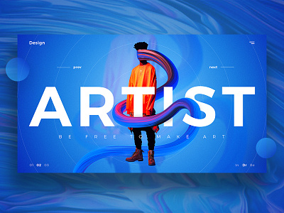 Artist UI abstract artist exploration gradient landing product simple typography ui ux web design