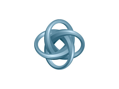 Interludicle Logo 3d blue celtic geometric glossy knot logo logomark mark mathematical metallic shiny symmetrical torus vector