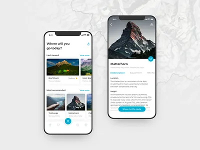Hiking App app concept app design blue bright colors design hiking hiking app mobile app mobile app design sketch travel travel app trip ui ui ux ui ux design ux ux trends white
