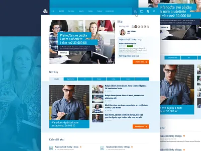 CSOB Bank Intranet website (concept art) bank banking blue clear concept design flat image intranet layout orange people shadow sketch slider web web design web 3.0 website website concept