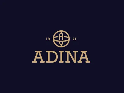 Adina australia bahrain blue branding emirates gold graphic design ksa kuwait logo logo design luxury oman qatar saudi arabia sundial symbol typography uae wordmark