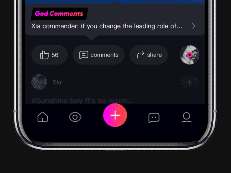 Real Short Videos App animation icon ui ux