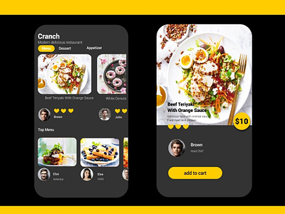Yellow App Restaurant design front end back end graphic design mobile app design restaurant app restaurant branding uimobiledesign uiux designer uiuxdesign yellow yellow logo yellow pages