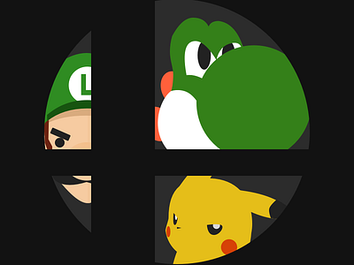 (16/100) Smash Bros 100 day challenge brothers design flat illustration luigi minimal nintendo nintendo 64 nintendo switch pikachu pokemon smash smash bros super mario bros ui vector videogames yoshi