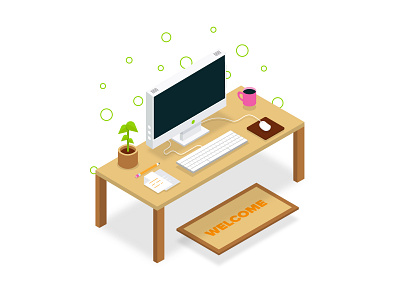 Welcome! design desk edmonton granify illustration isometric vector welcome
