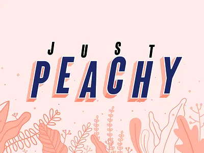 Just Peachy Mural drawing illustration mural office art office mural peach peachy pink plants