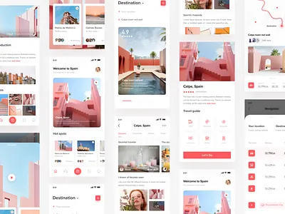 Tourism App ⛱ app card design hotel list map sketch tourism ui vector