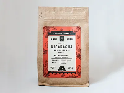 Nicaragua Single Origin Label coffee coffee bag coffee beans label packaging typography